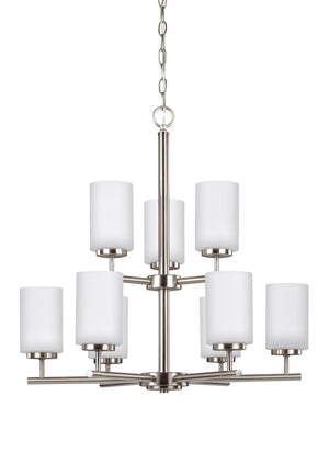 Generation Lighting. - 31162-962 - Nine Light Chandelier - Oslo - Brushed Nickel