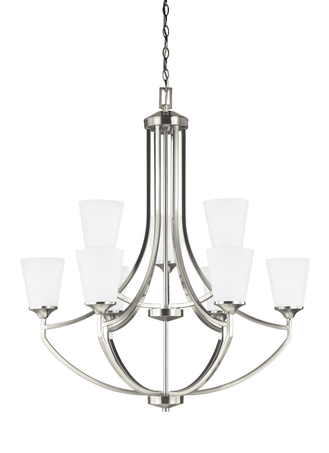 Generation Lighting. - 3124509EN3-962 - Nine Light Chandelier - Hanford - Brushed Nickel