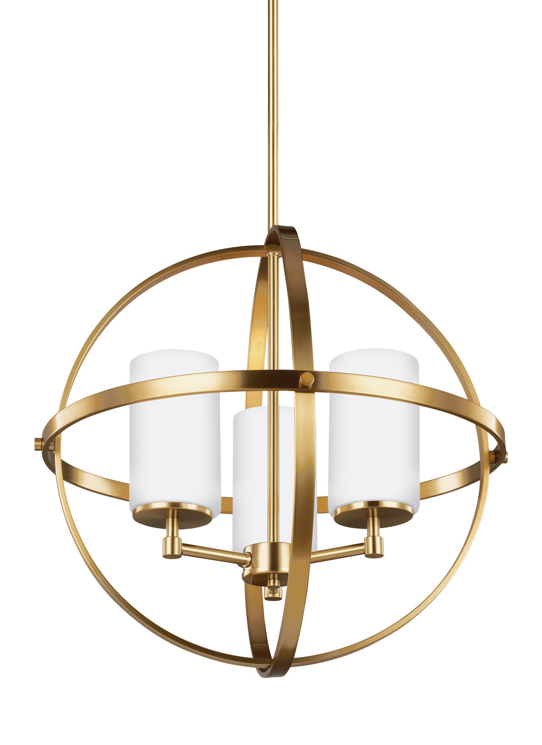 Generation Lighting. - 3124603-848 - Three Light Chandelier - Alturas - Satin Brass