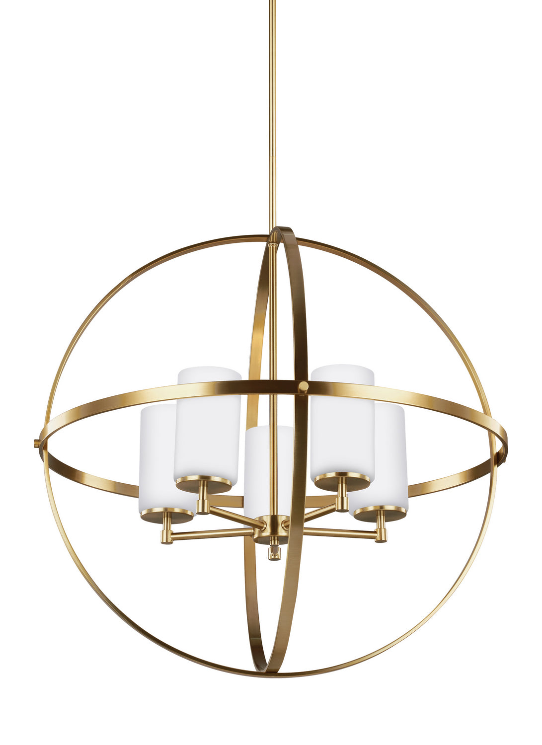 Generation Lighting. - 3124605-848 - Five Light Chandelier - Alturas - Satin Brass