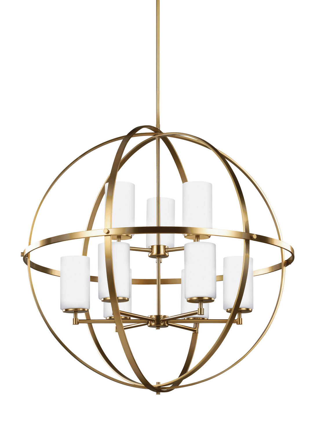 Generation Lighting. - 3124609EN3-848 - Nine Light Chandelier - Alturas - Satin Brass