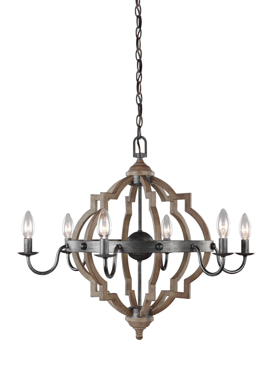 Generation Lighting. - 3124906-846 - Six Light Chandelier - Socorro - Stardust