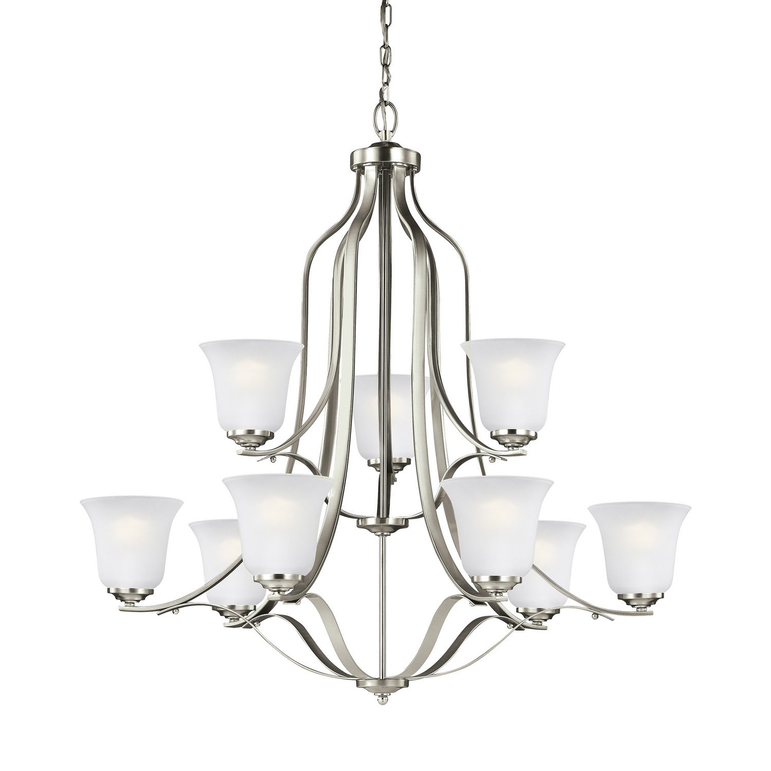 Generation Lighting. - 3139009-962 - Nine Light Chandelier - Emmons - Brushed Nickel