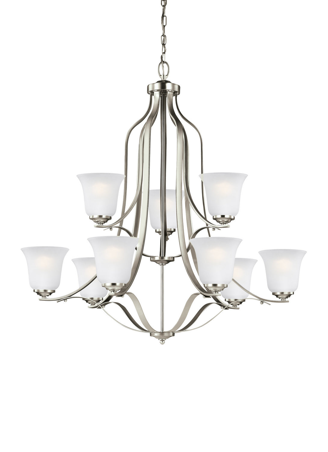 Generation Lighting. - 3139009EN3-962 - Nine Light Chandelier - Emmons - Brushed Nickel