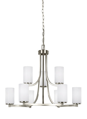 Generation Lighting. - 3139109-962 - Nine Light Chandelier - Hettinger - Brushed Nickel