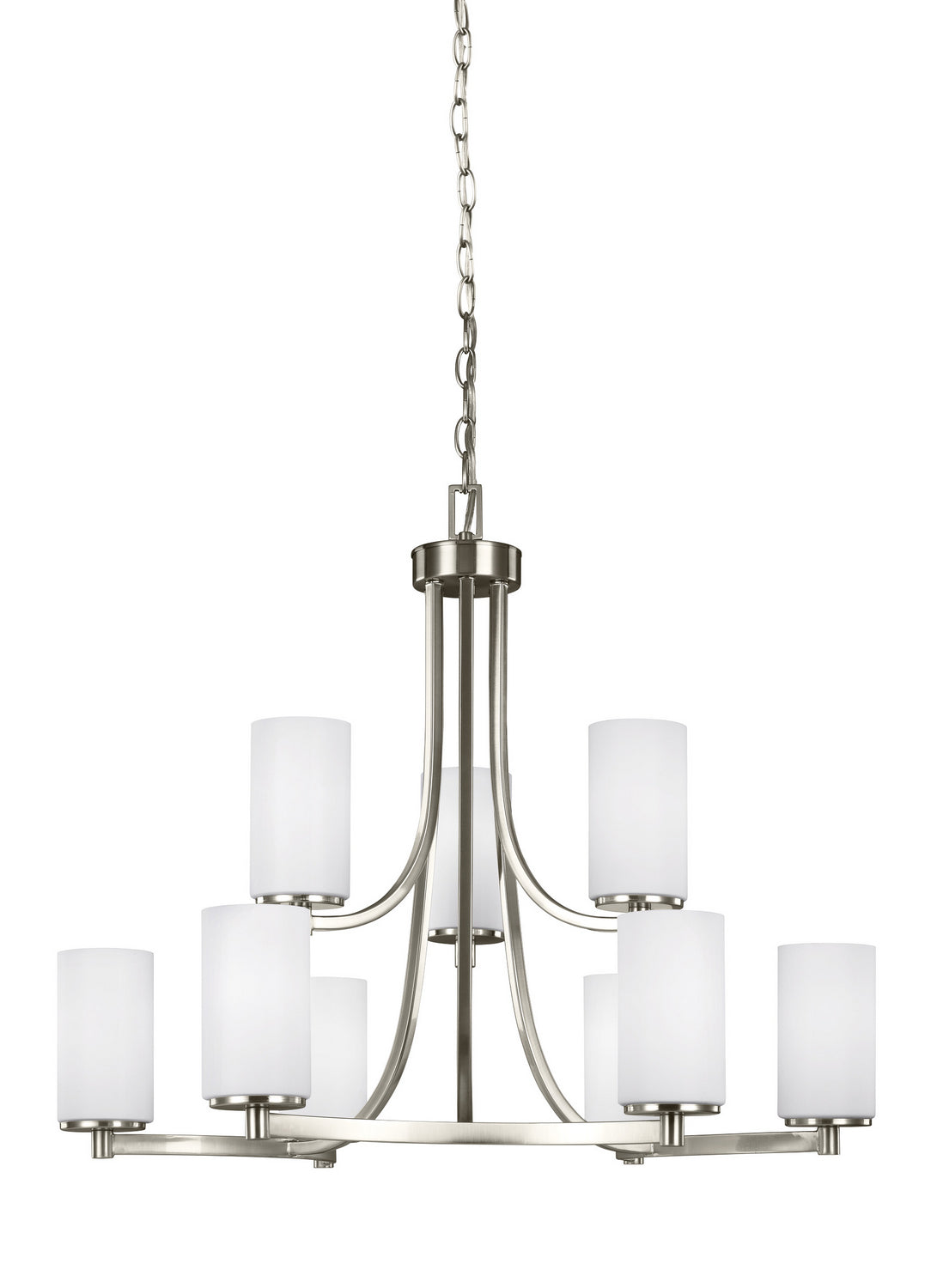 Generation Lighting. - 3139109EN3-962 - Nine Light Chandelier - Hettinger - Brushed Nickel