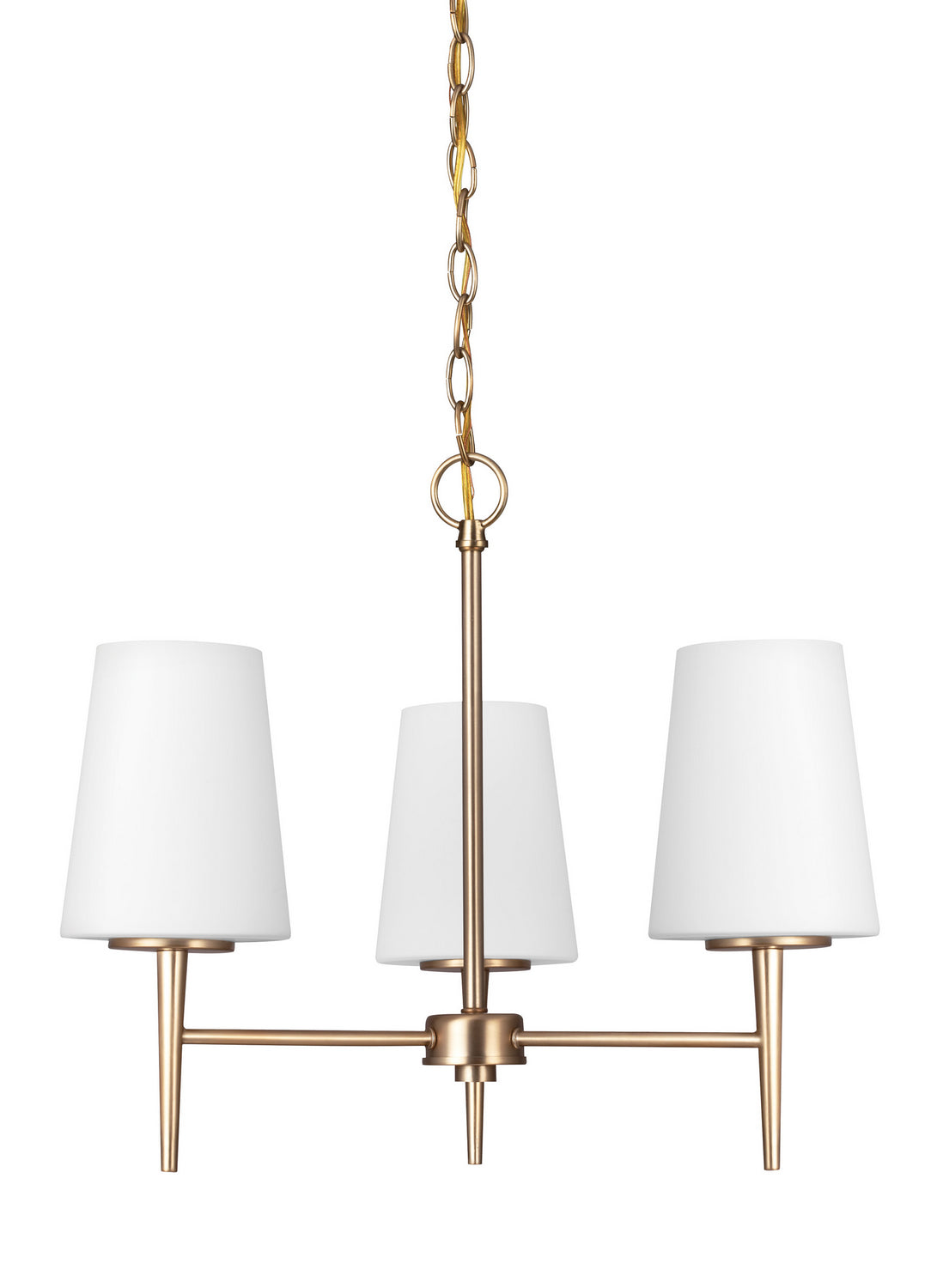 Generation Lighting. - 3140403EN3-848 - Three Light Chandelier - Driscoll - Satin Brass