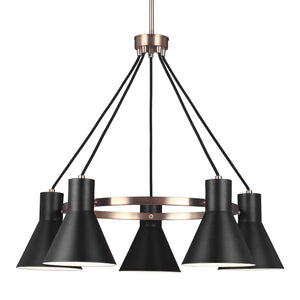 Generation Lighting. - 3141305-848 - Five Light Chandelier - Towner - Satin Brass