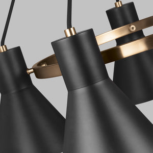 Generation Lighting. - 3141305-848 - Five Light Chandelier - Towner - Satin Brass