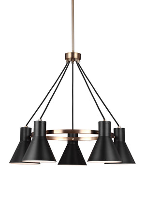 Generation Lighting. - 3141305EN3-848 - Five Light Chandelier - Towner - Satin Brass