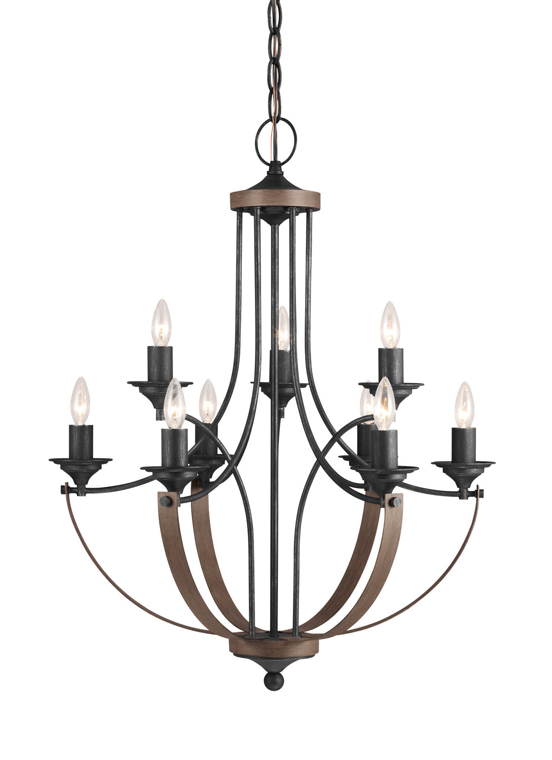 Generation Lighting. - 3280409EN-846 - Nine Light Chandelier - Corbeille - Stardust