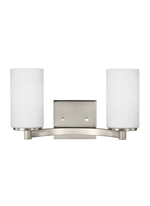 Generation Lighting. - 4439102-962 - Two Light Wall / Bath - Hettinger - Brushed Nickel