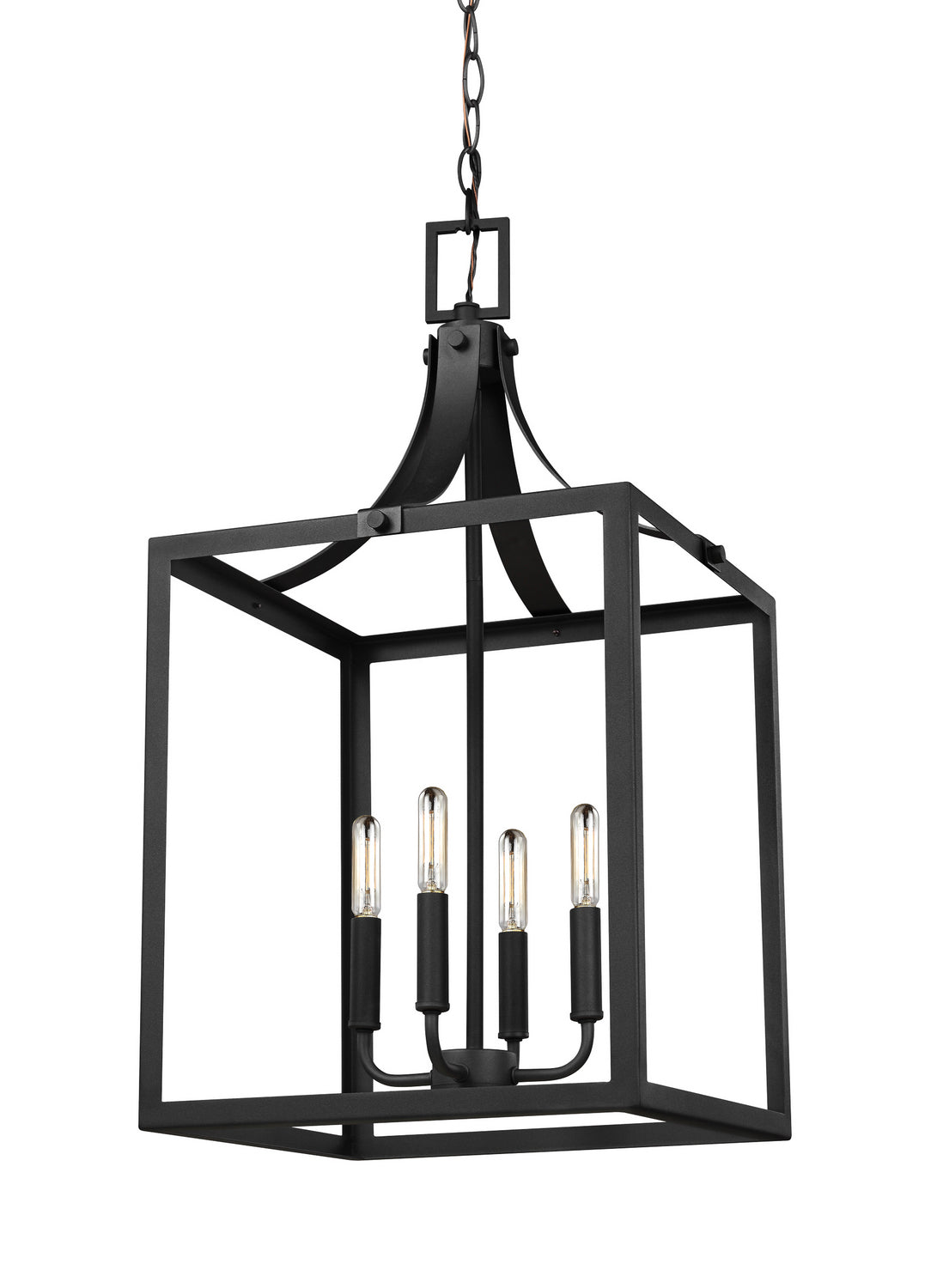 Generation Lighting. - 5340604-12 - Four Light Hall / Foyer Pendant - Labette - Black