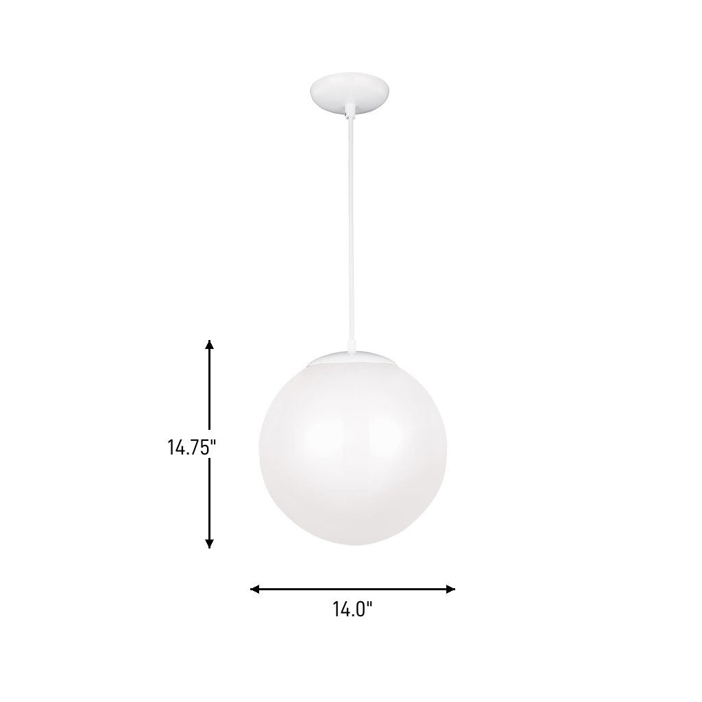 Visual Comfort Studio - 6024EN3-15 - One Light Pendant - Leo - Hanging Globe - White