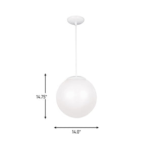 Visual Comfort Studio - 6024EN3-15 - One Light Pendant - Leo - Hanging Globe - White