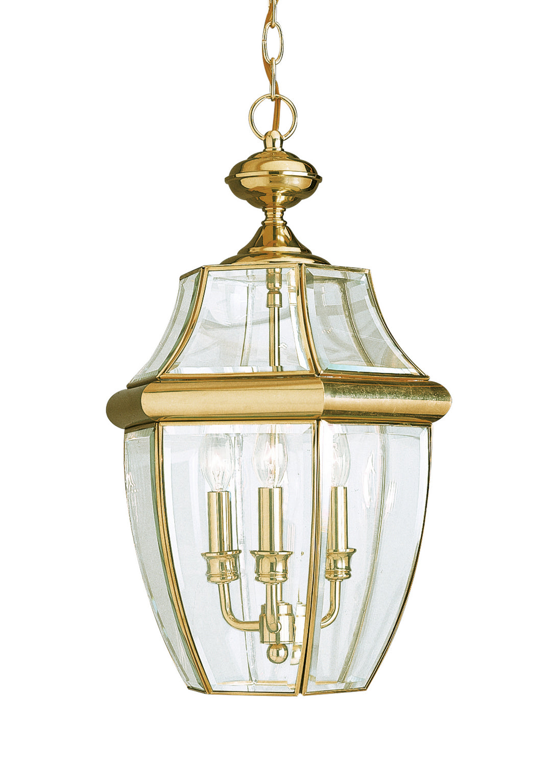 Generation Lighting. - 6039EN-02 - Three Light Outdoor Pendant - Lancaster - Polished Brass