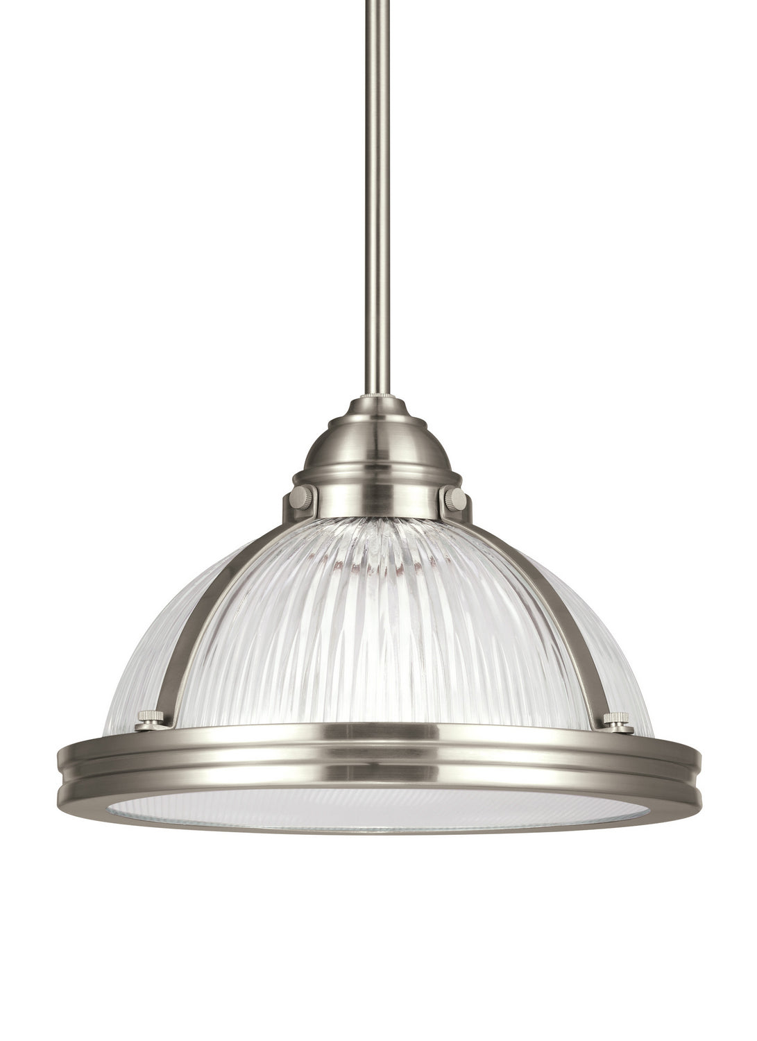 Generation Lighting. - 65060EN3-962 - One Light Pendant - Pratt Street Prismatic - Brushed Nickel