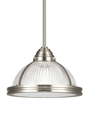 Generation Lighting. - 65060EN3-962 - One Light Pendant - Pratt Street Prismatic - Brushed Nickel