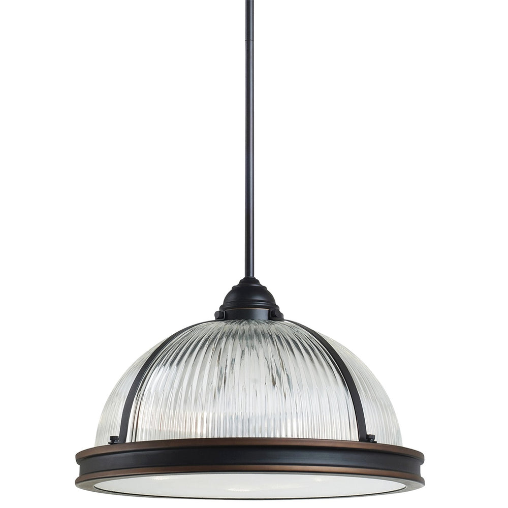 Generation Lighting - 65062EN3-715 - Three Light Pendant - Pratt Street Prismatic - Autumn Bronze