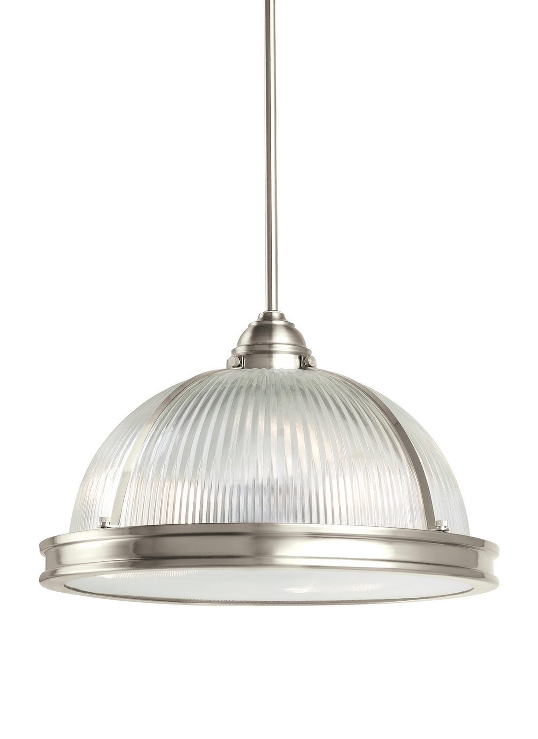 Generation Lighting. - 65062EN3-962 - Three Light Pendant - Pratt Street Prismatic - Brushed Nickel