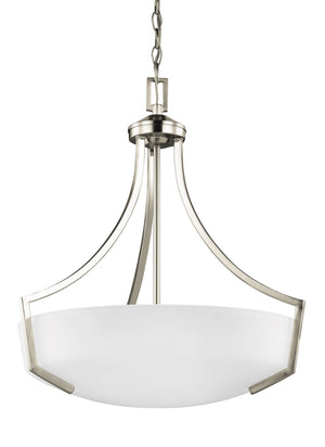 Generation Lighting. - 6624503EN3-962 - Three Light Pendant - Hanford - Brushed Nickel