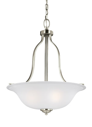 Generation Lighting. - 6639003-962 - Three Light Pendant - Emmons - Brushed Nickel