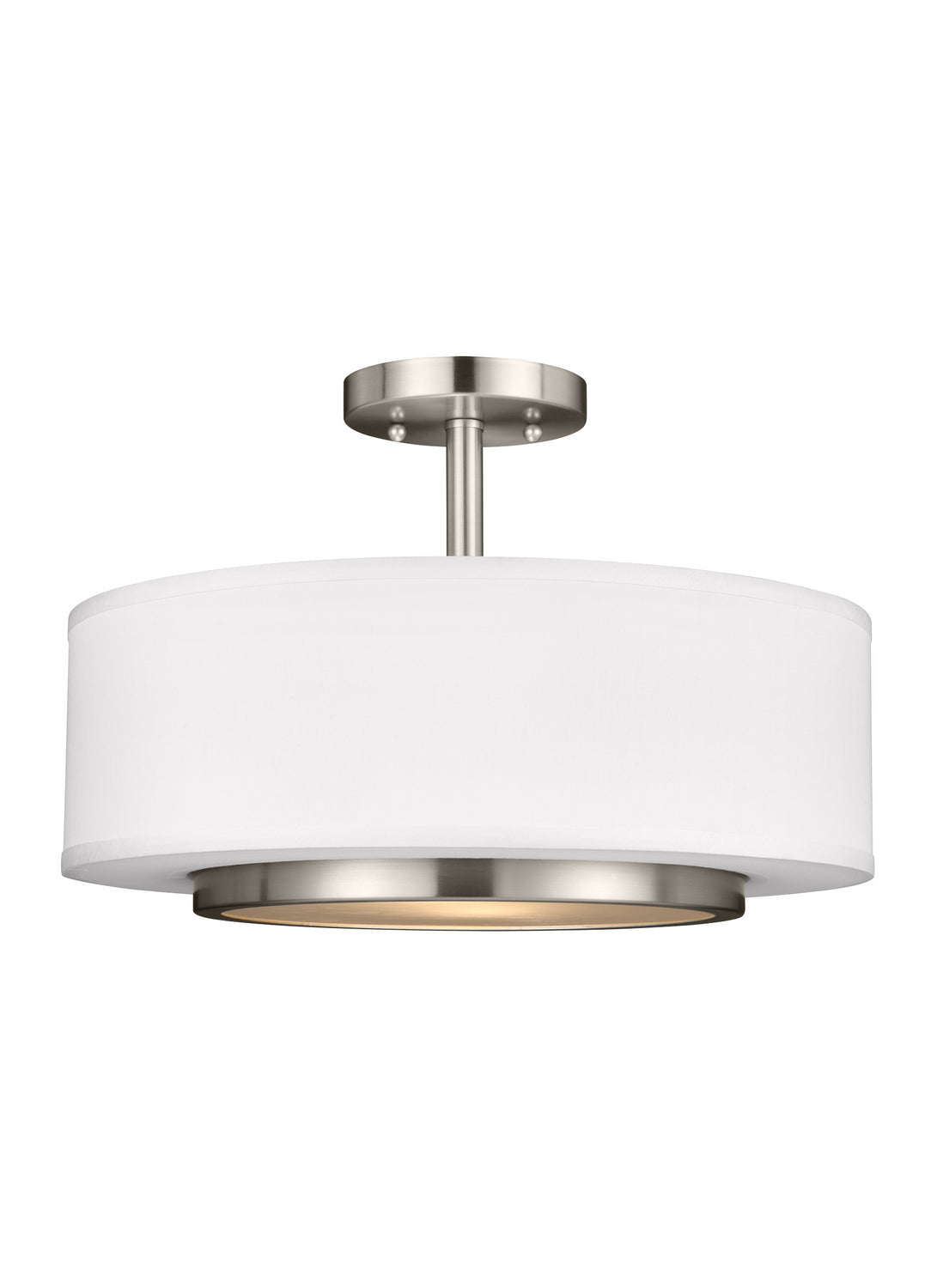 Generation Lighting. - 7728002-962 - Two Light Semi-Flush Convertible Pendant - Nance - Brushed Nickel