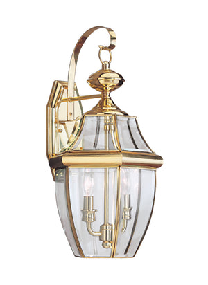 Generation Lighting. - 8039EN-02 - Two Light Outdoor Wall Lantern - Lancaster - Polished Brass