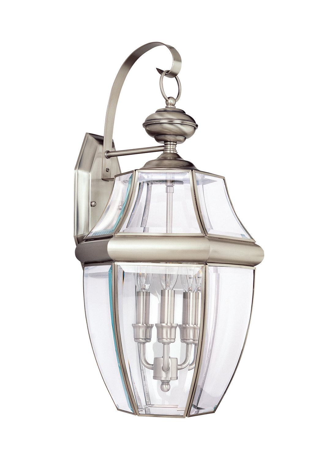 Generation Lighting. - 8040EN-965 - Three Light Outdoor Wall Lantern - Lancaster - Antique Brushed Nickel