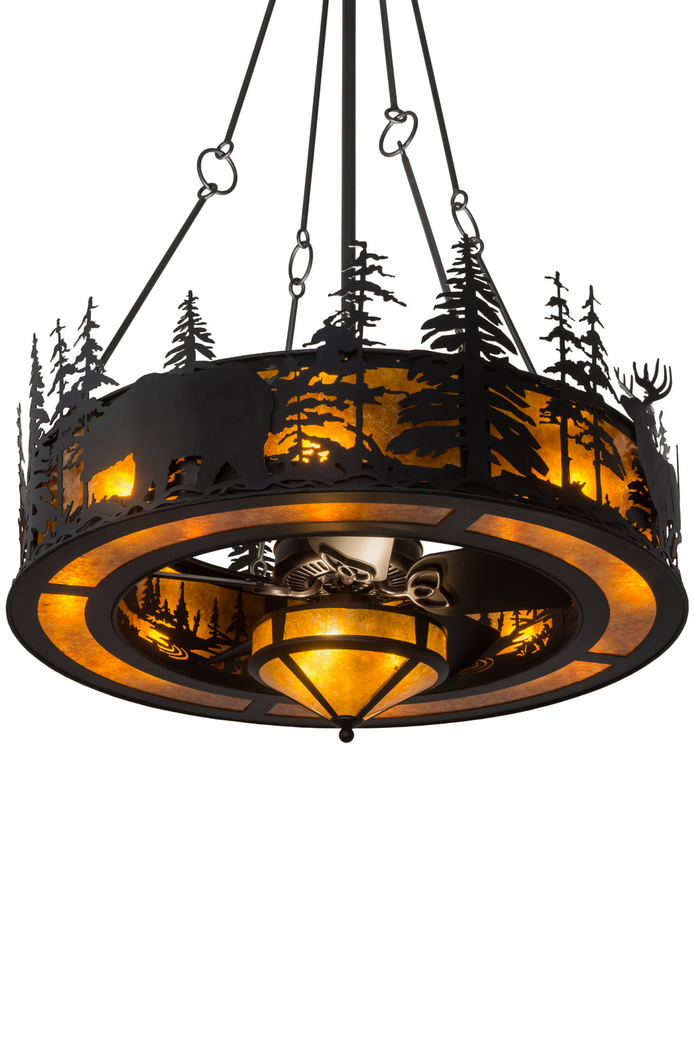 Meyda Tiffany - 164971 - 16 Light Chandel-Air - Tall Pines - Black Metal