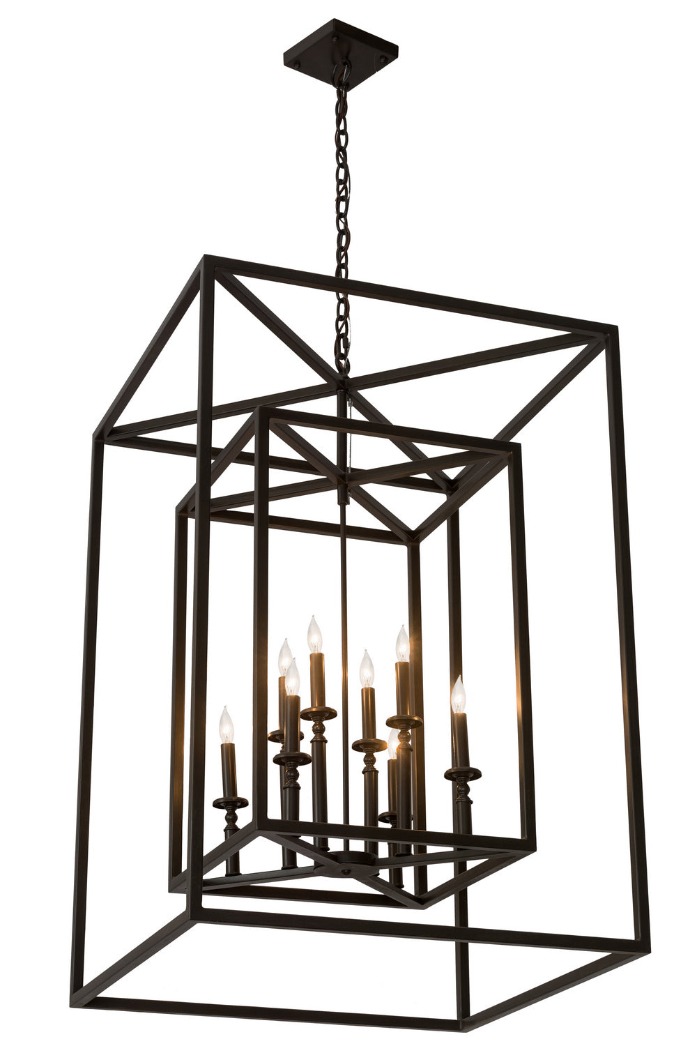 Meyda Tiffany - 178759 - Eight Light Pendant - Kitzi Box - Timeless Bronze