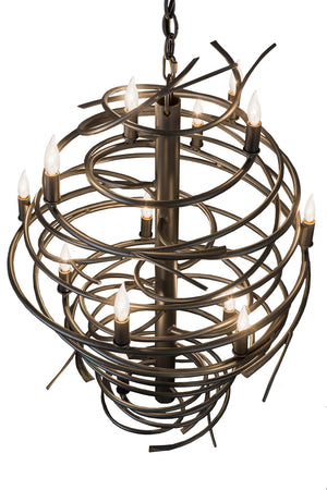 Meyda Tiffany - 181100 - 13 Light Chandelier - Cyclone - Pewter