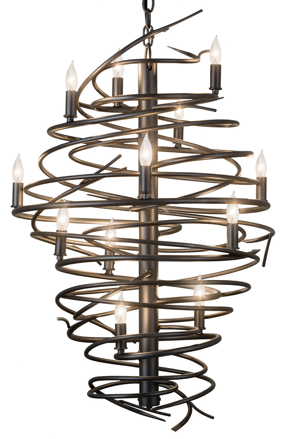 Meyda Tiffany - 181100 - 13 Light Chandelier - Cyclone - Pewter