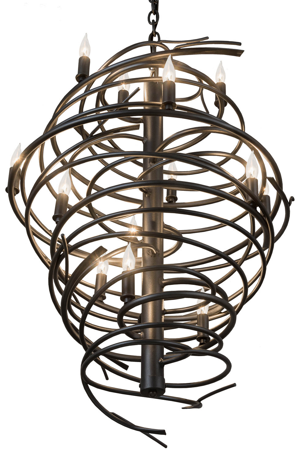 Meyda Tiffany - 181100 - 13 Light Chandelier - Cyclone - Pewter