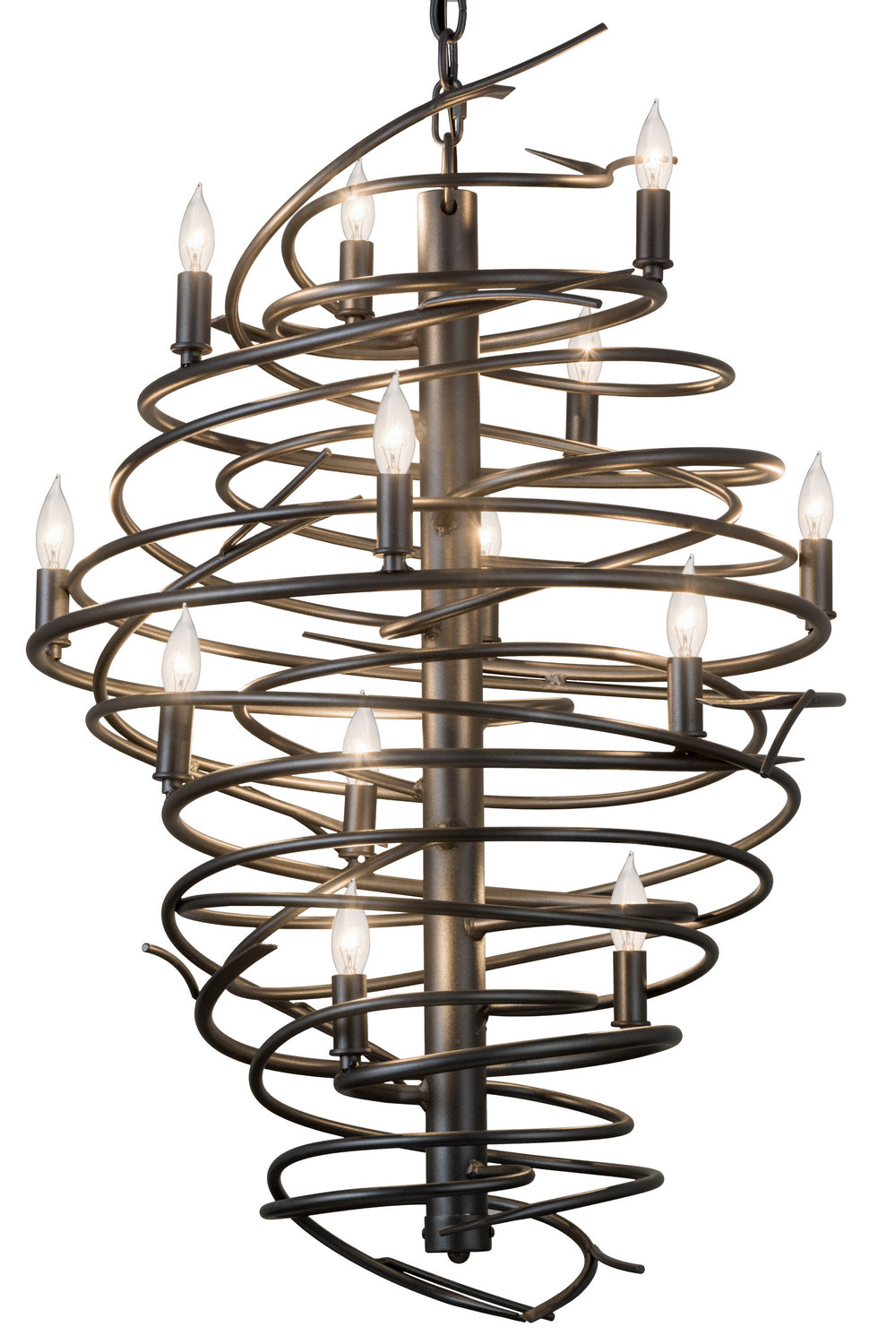 Meyda Tiffany - 181100 - 13 Light Chandelier - Cyclone - Pewter