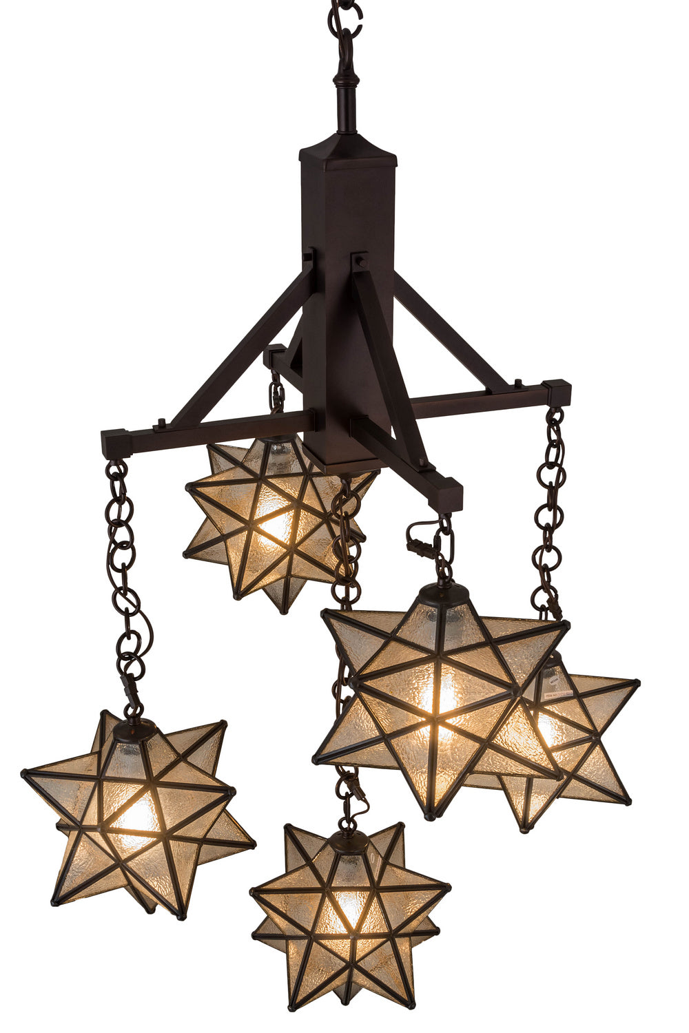 Meyda Tiffany - 184367 - Five Light Chandelier - Moravian Star - Mahogany Bronze