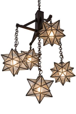 Meyda Tiffany - 184367 - Five Light Chandelier - Moravian Star - Mahogany Bronze