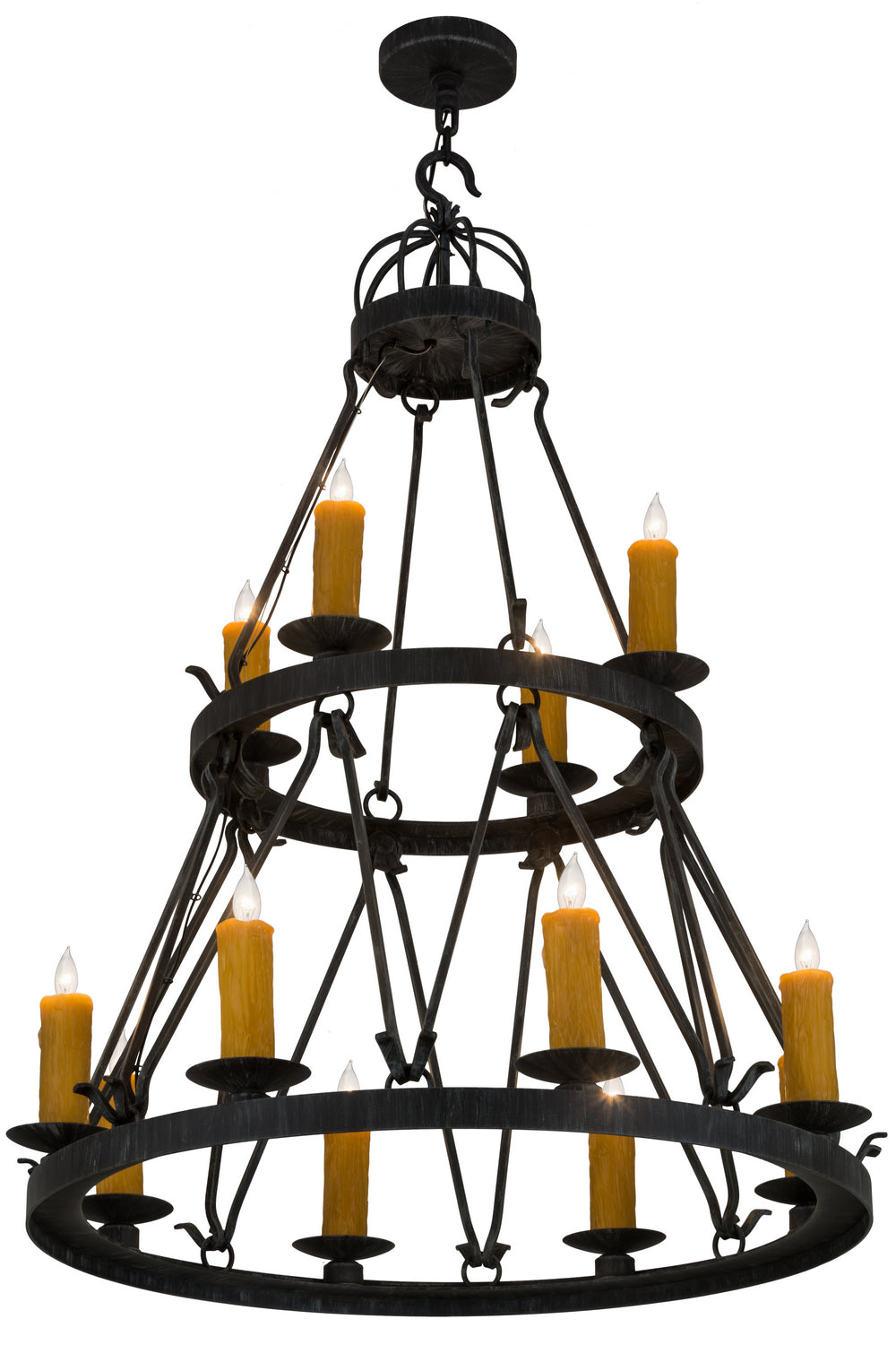 Meyda Tiffany - 185067 - 12 Light Chandelier - Lakeshore - Antique Iron Gate