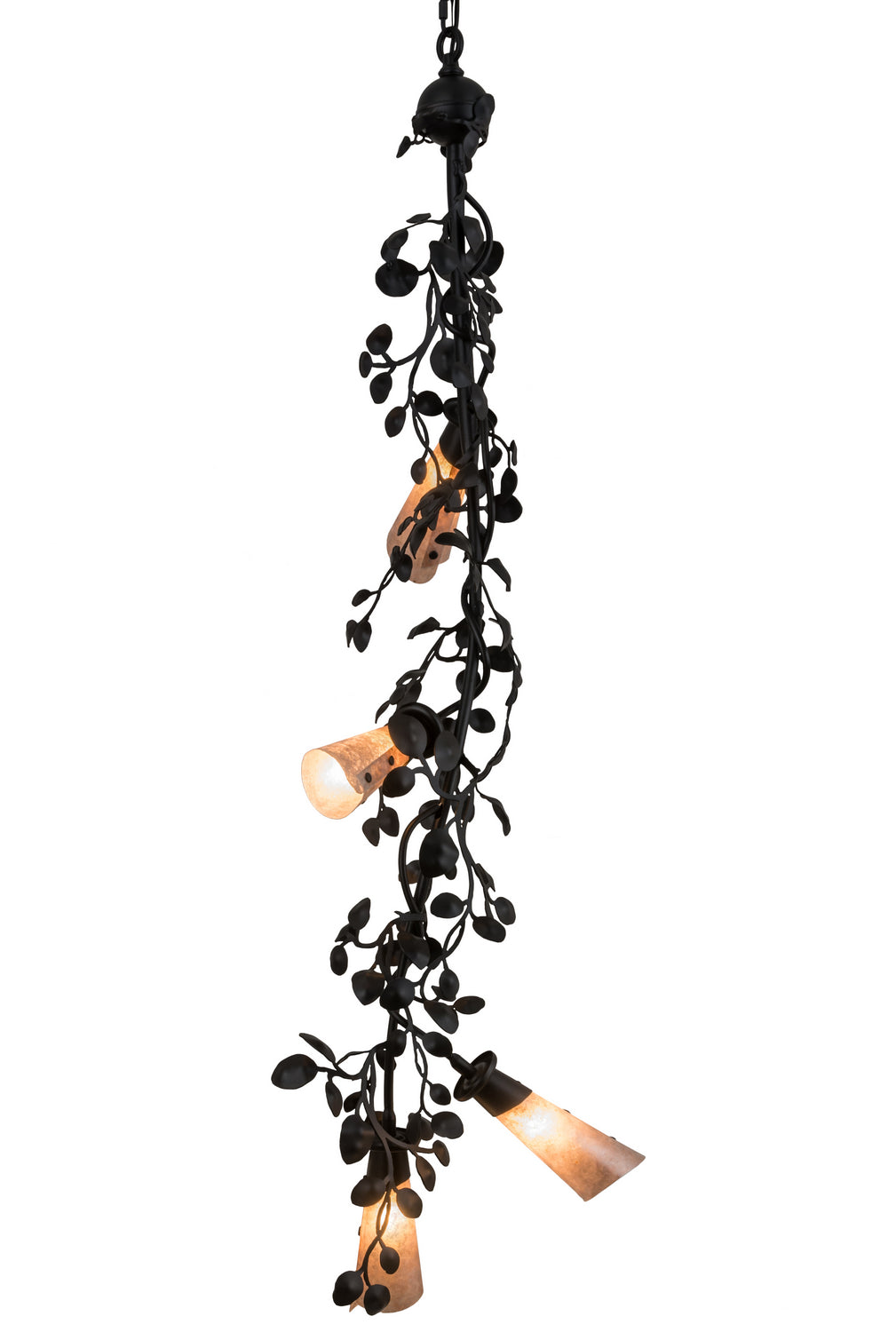 Meyda Tiffany - 185117 - Four Light Chandelier - Vinca Vine - Textured Black