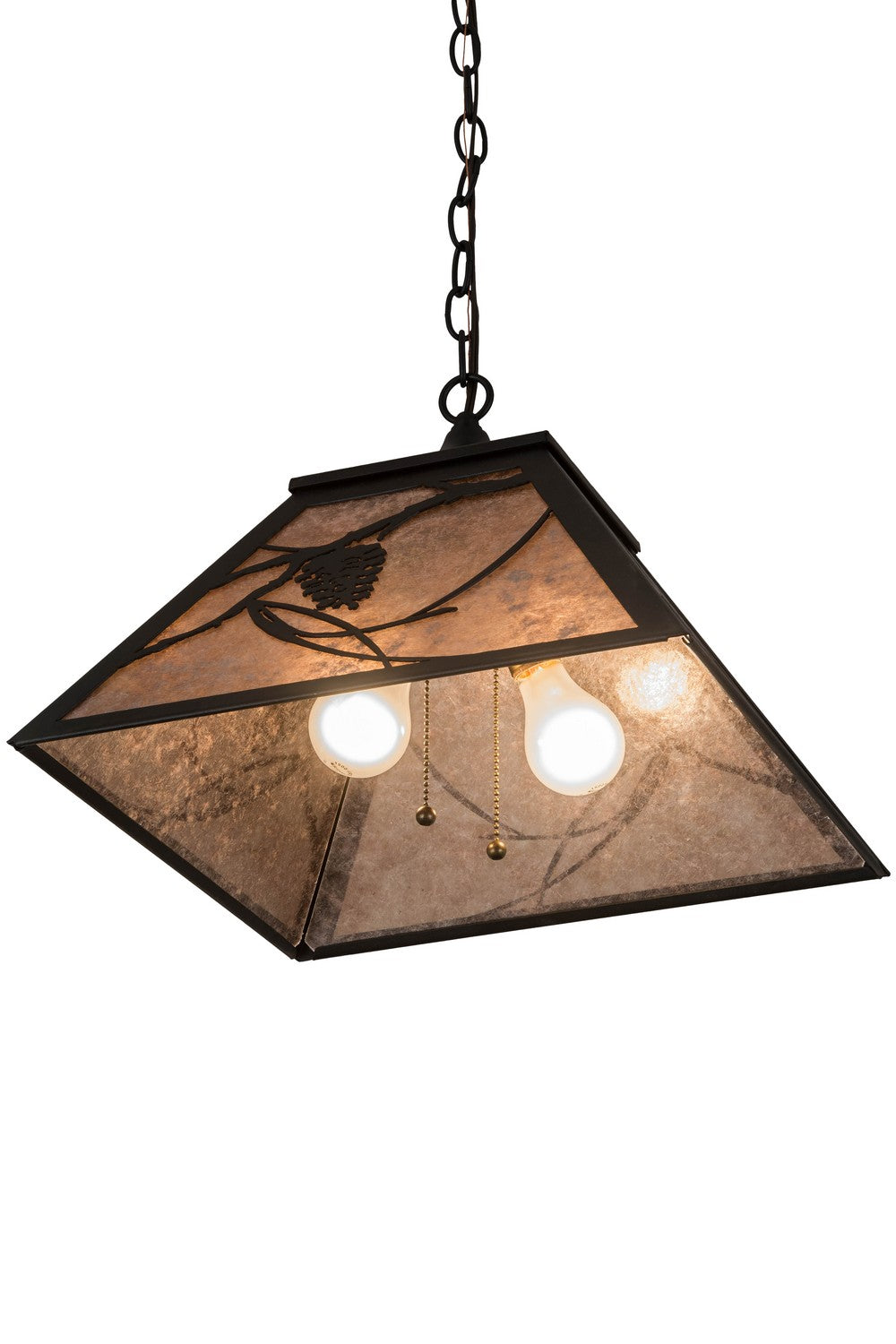 Meyda Tiffany - 185768 - Two Light Pendant - Whispering Pines - Textured Black