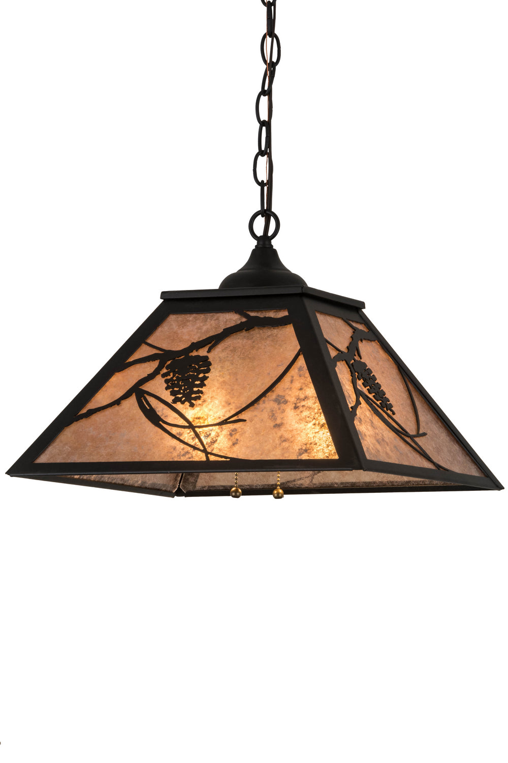 Meyda Tiffany - 185768 - Two Light Pendant - Whispering Pines - Textured Black