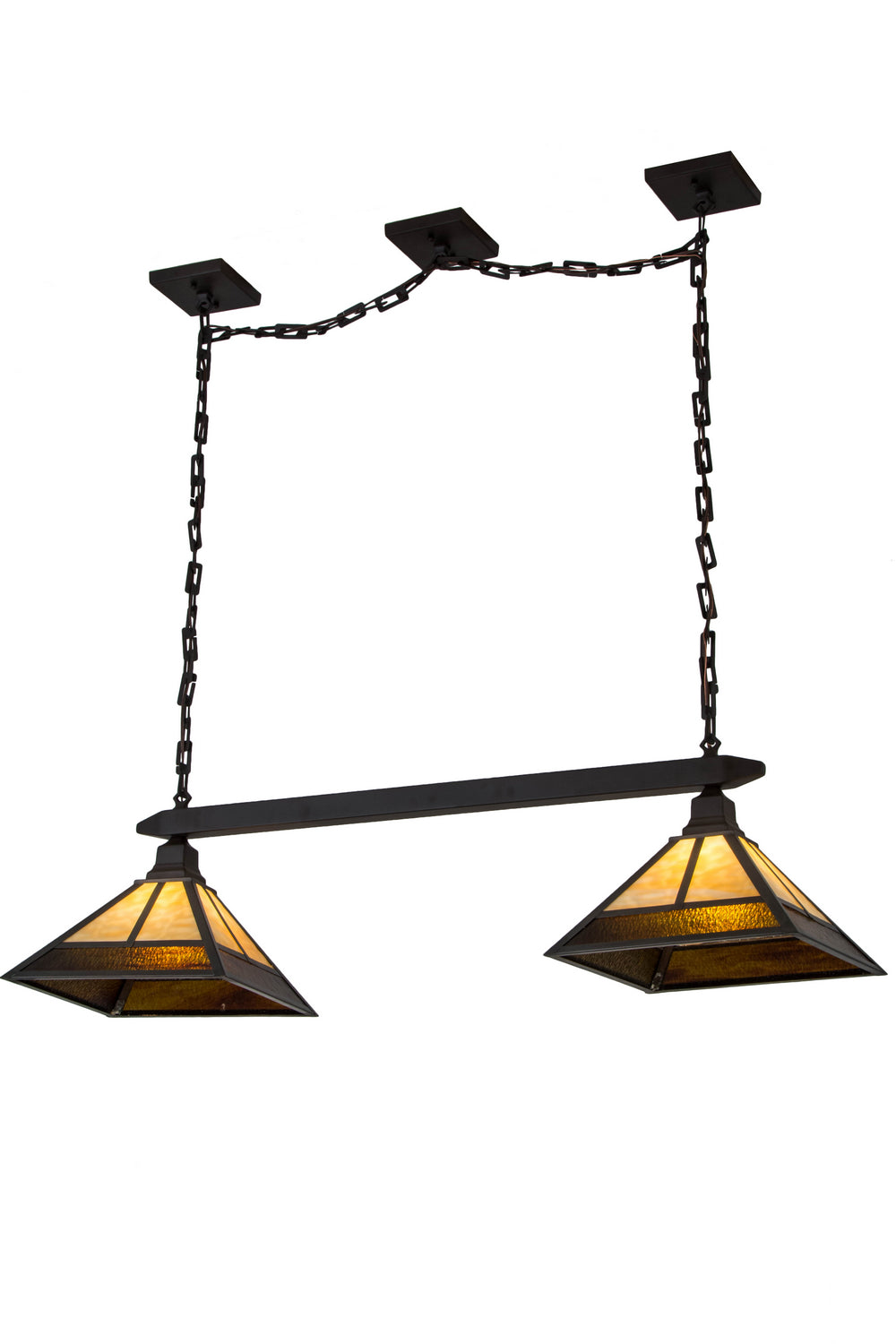 Meyda Tiffany - 186378 - Two Light Island Pendant - T" Mission" - Oil Rubbed Bronze