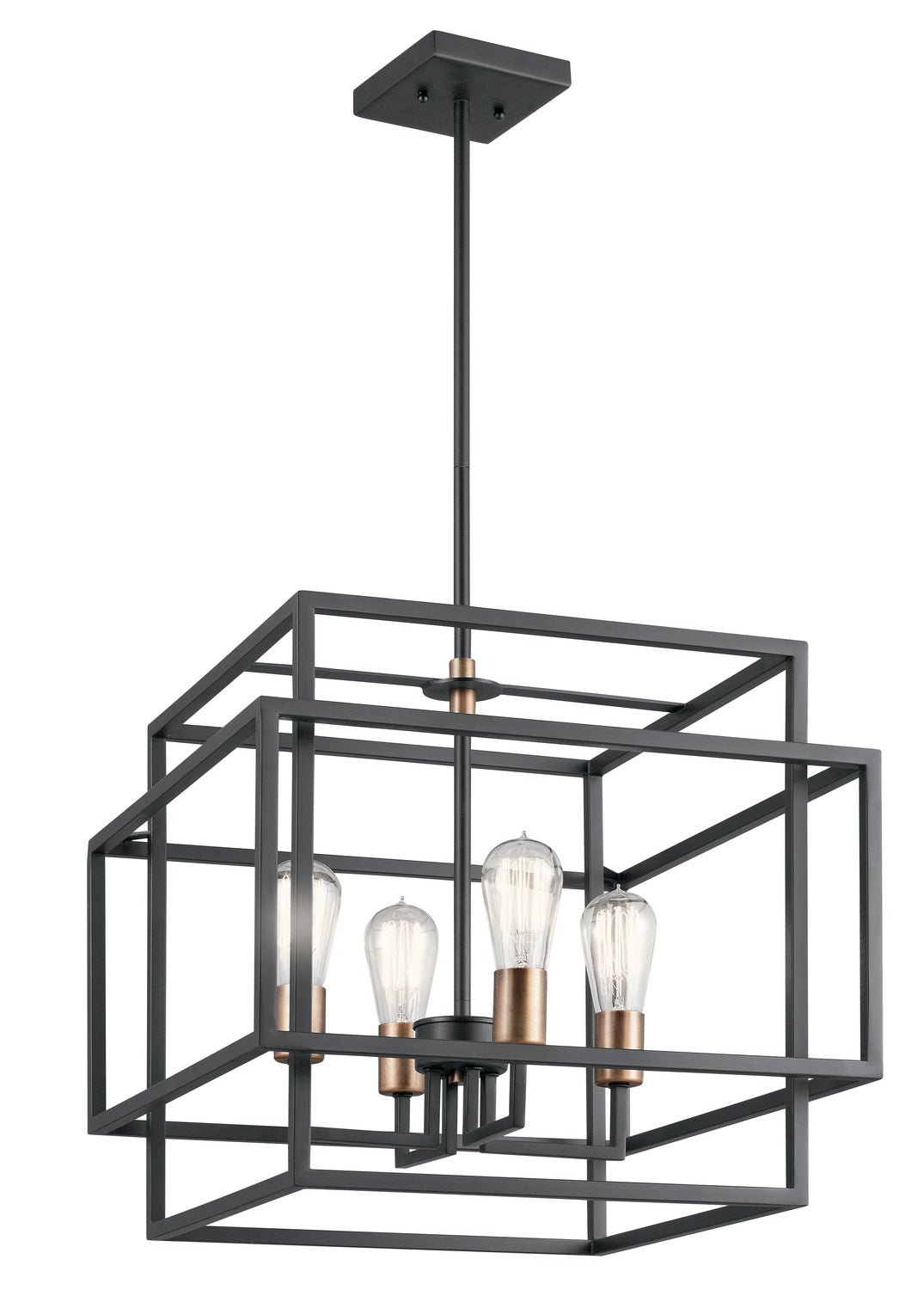 Kichler - 43984BK - Four Light Pendant - Taubert - Black