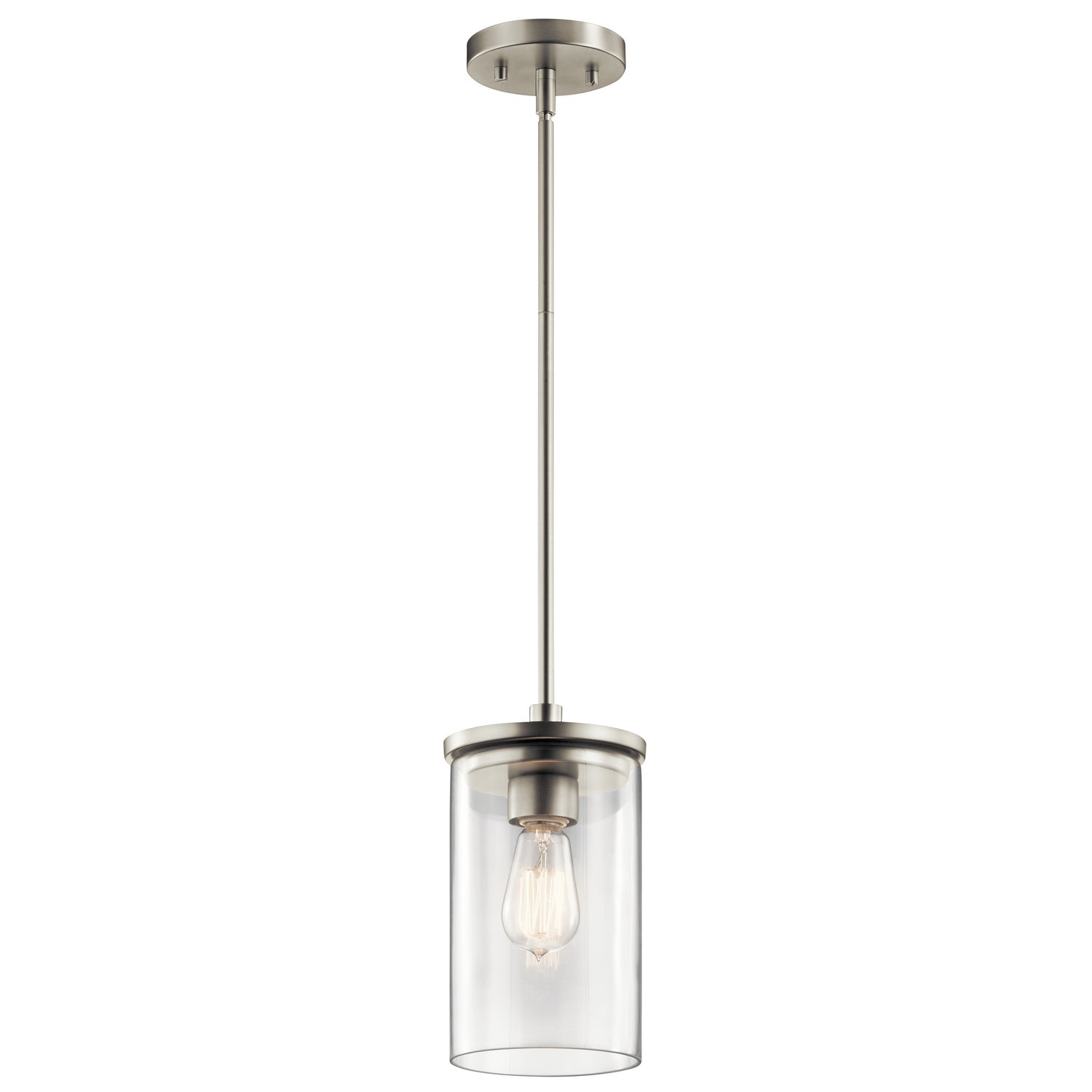 Kichler - 43996NI - One Light Mini Pendant - Crosby - Brushed Nickel