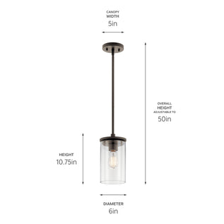 Kichler - 43996OZ - One Light Mini Pendant - Crosby - Olde Bronze
