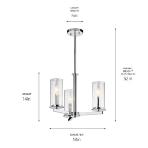 Kichler - 43997CH - Three Light Chandelier/Semi Flush - Crosby - Chrome