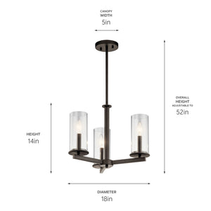 Kichler - 43997OZ - Three Light Chandelier/Semi Flush - Crosby - Olde Bronze