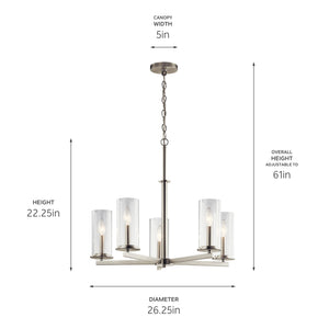 Kichler - 43999NI - Five Light Chandelier - Crosby - Brushed Nickel