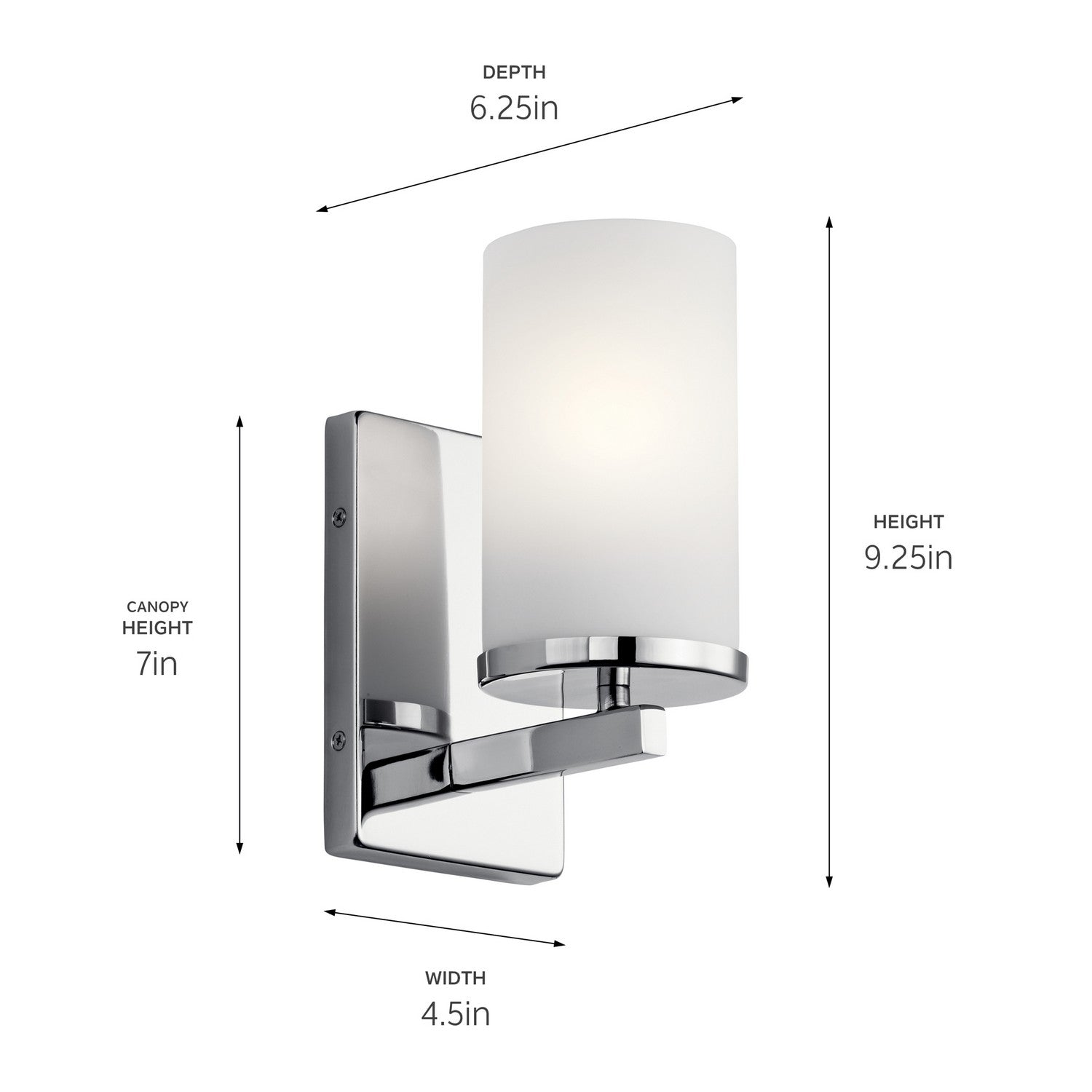 Kichler - 45495CH - One Light Wall Sconce - Crosby - Chrome