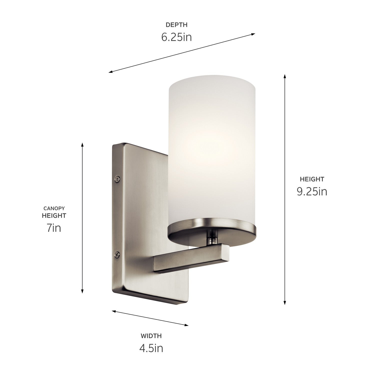 Kichler - 45495NI - One Light Wall Sconce - Crosby - Brushed Nickel